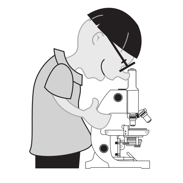 SVG Kid using a microscope vector illustration