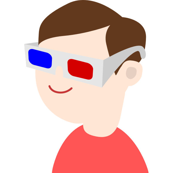 SVG Kid with 3D glasses