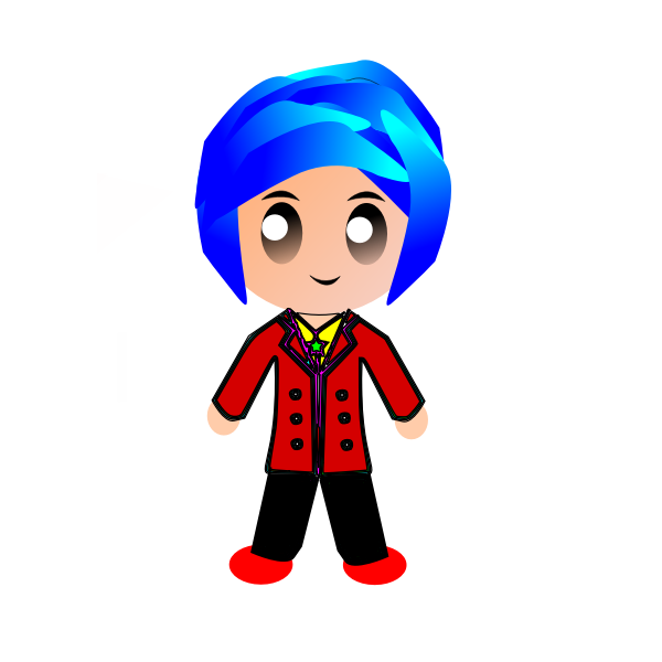 SVG Kid with blue hair