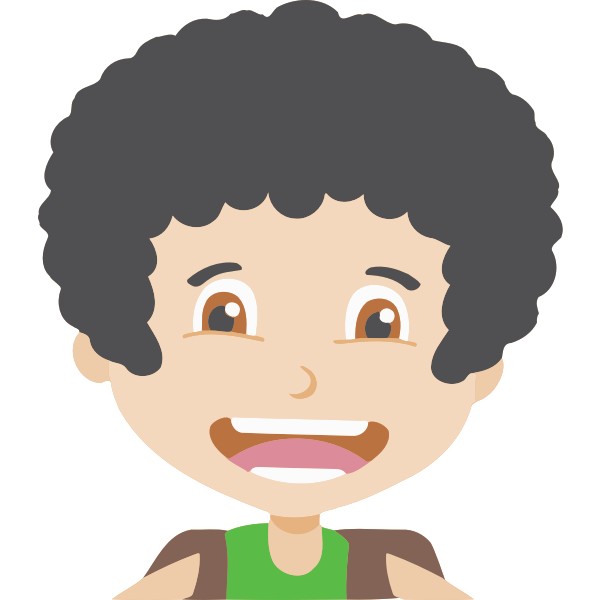 SVG Kid with curly black hair