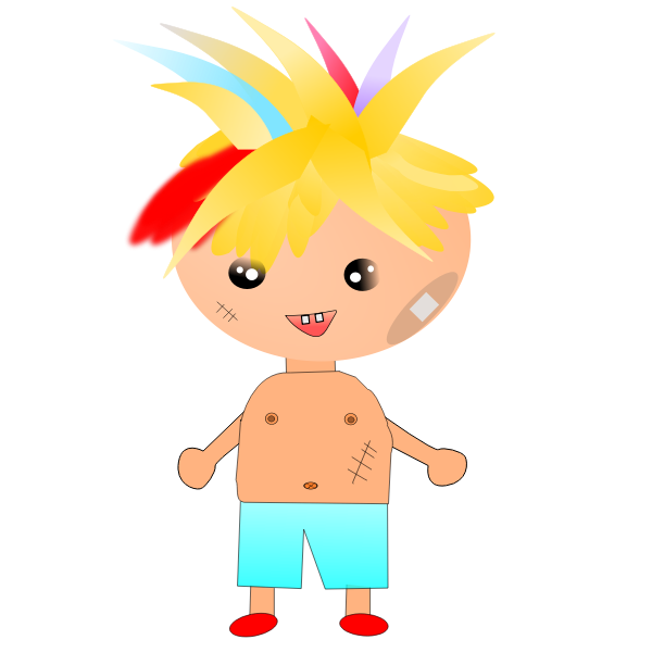SVG Kid with cuts