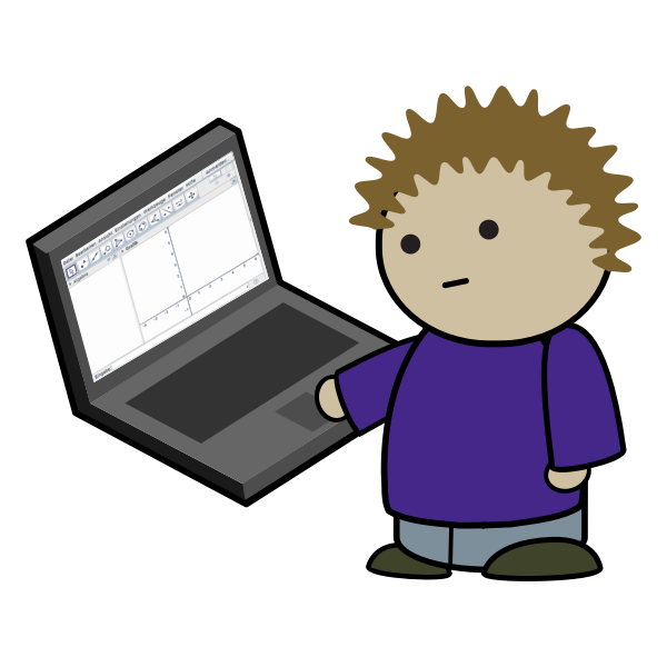 SVG Kid with math on laptop