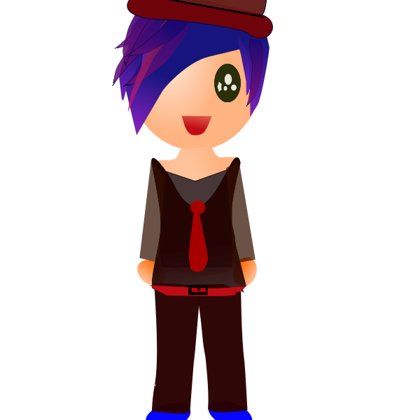 SVG Kid with violet hair