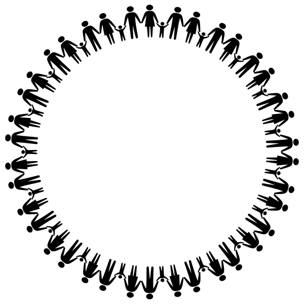 SVG Kids and grown ups in a circle