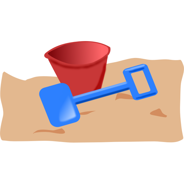 SVG Kids bucket and spade vector clip art