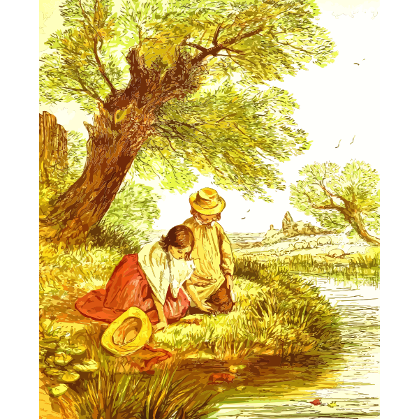 SVG Kids by the brook