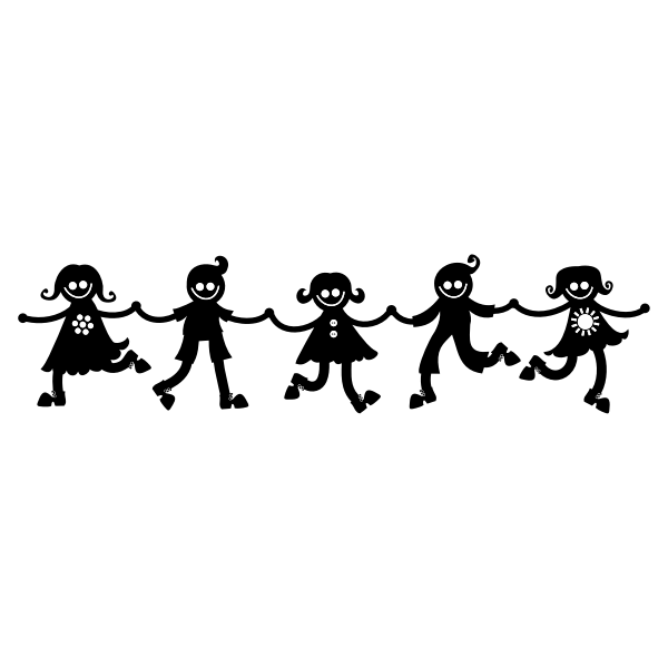 SVG Kids dancing silhouette