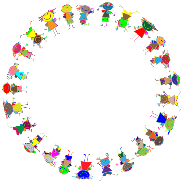 SVG Kids in a circle