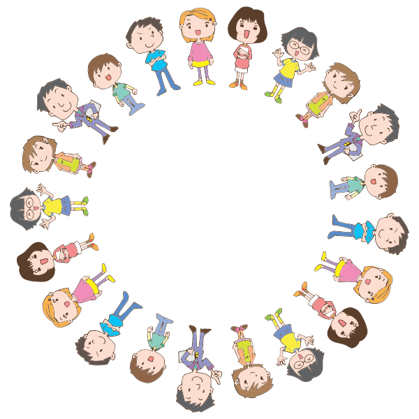 SVG Kids in circle vector image