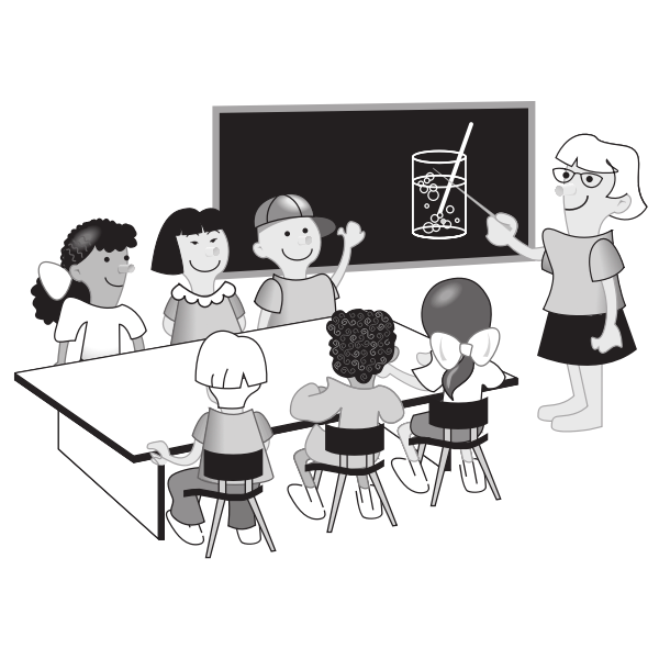 SVG Kids in classroom vector illustration