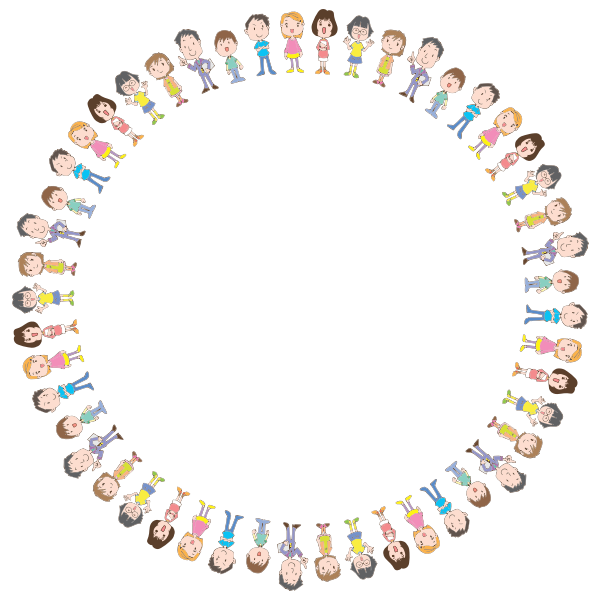 SVG Kids in round frame