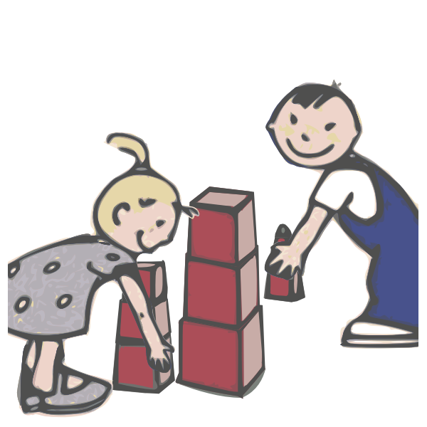 SVG Kids play with tower