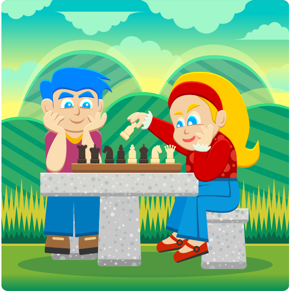 SVG Kids playing board game