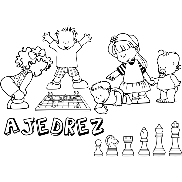 SVG Kids playing chess