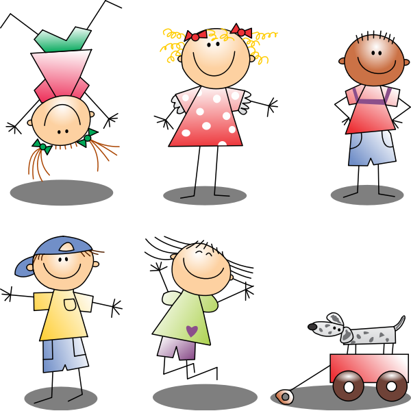 SVG Kids playing drawing