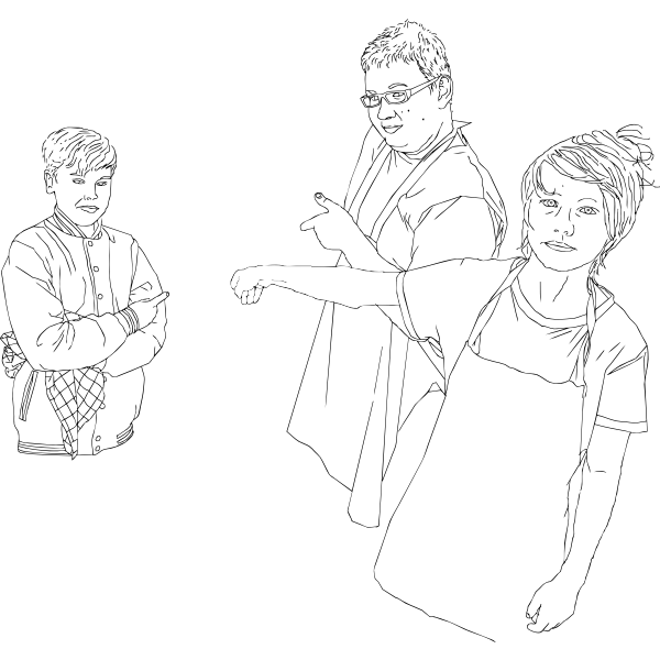 SVG Kids pointing at stuff vector image