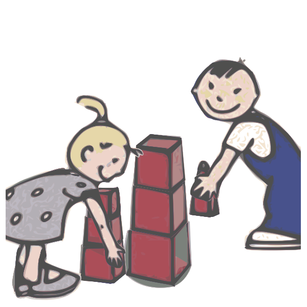 SVG Kids with blocks