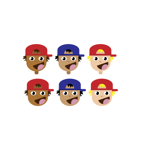 SVG Kids with caps