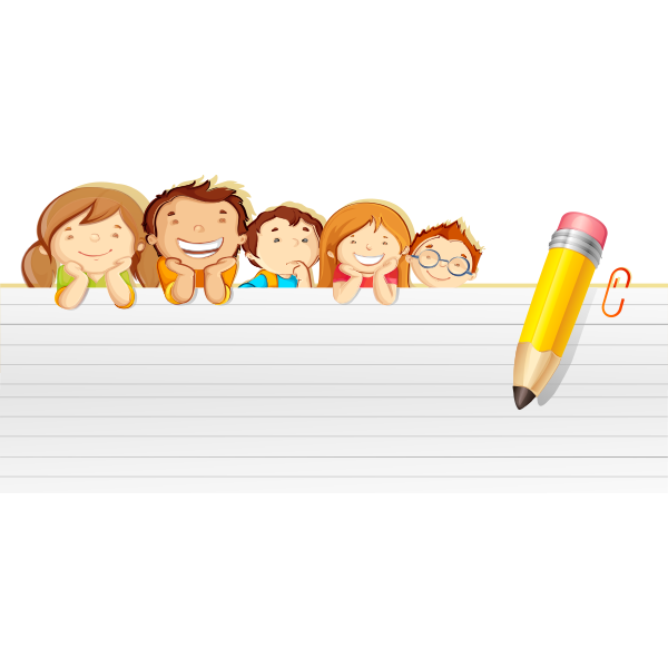 SVG Kids with notepaper