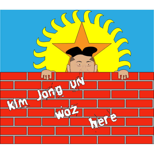 SVG Kim Jong Un woz here poster vector illustration