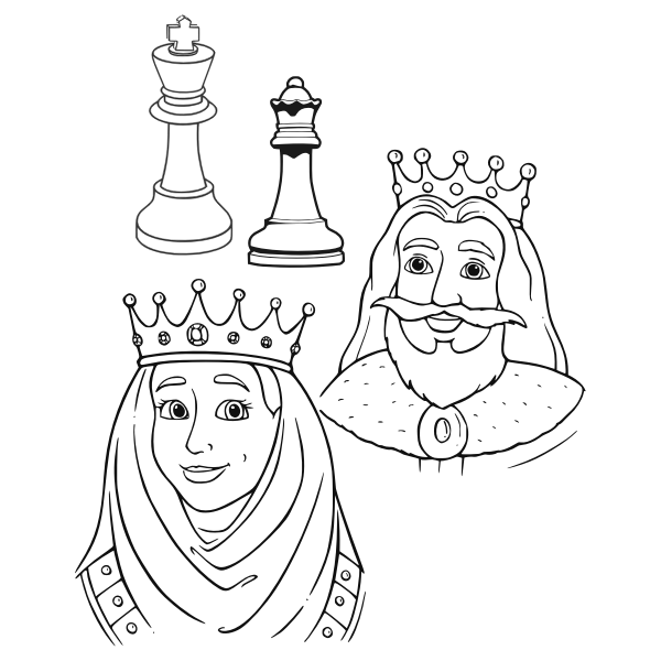 SVG King and queen in chess