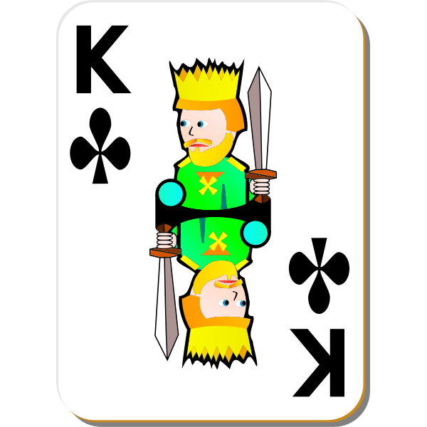 SVG King of Clubs gaming card vector drawing