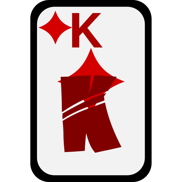 SVG King of Diamonds funky playing card vector clip art