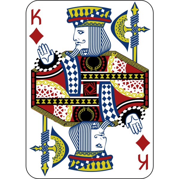 SVG King of Diamonds gaming card vector illustration