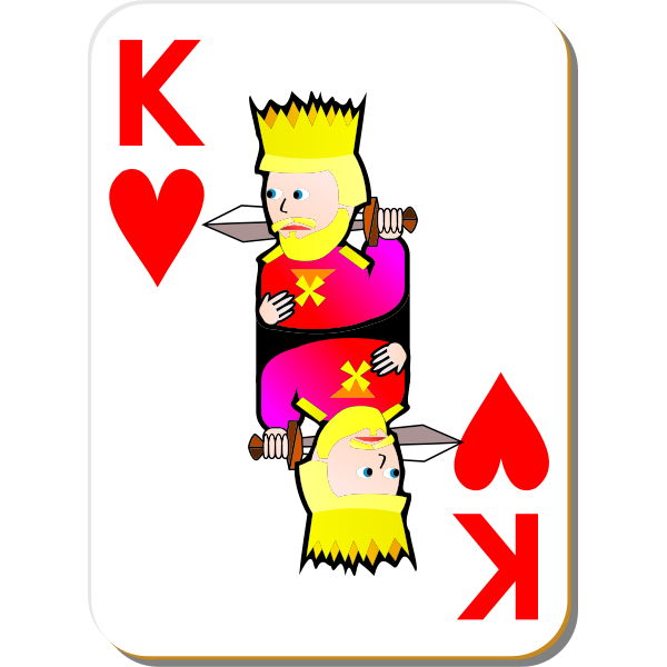 SVG King of Hearts gaming card vector drawing