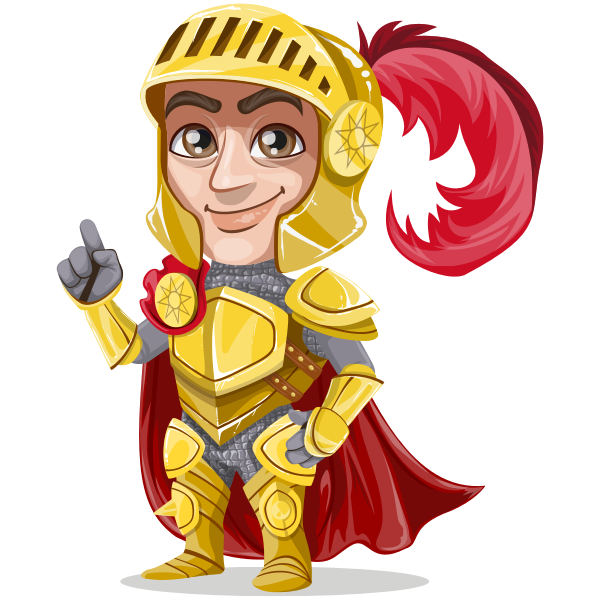 SVG King or prince warrior in golden armor without weapons