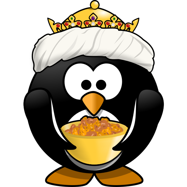 SVG King tux with golden bowl