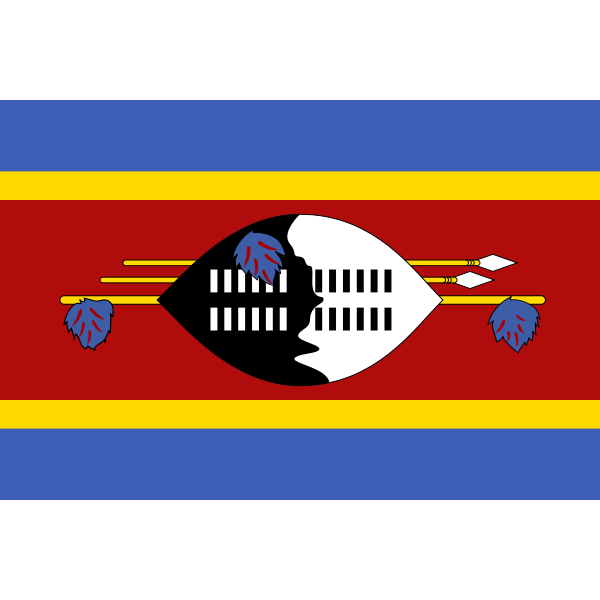 SVG Kingdom of Swaziland flag vector illustration