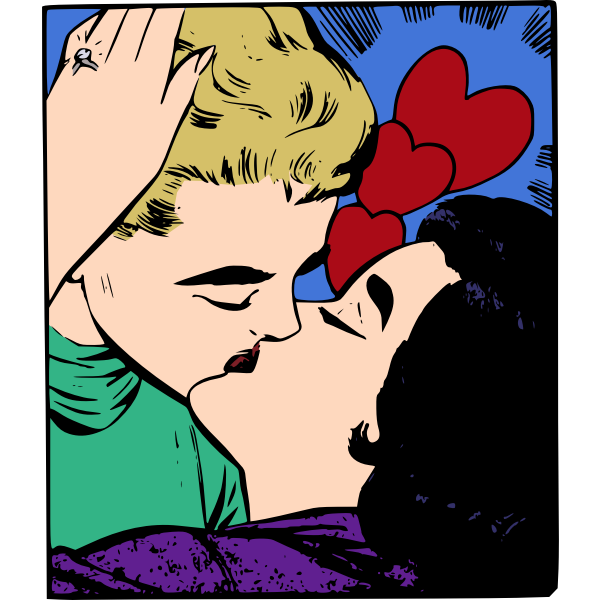 SVG Kissing couple image