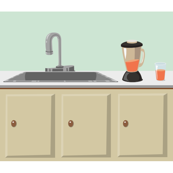 SVG Kitchen counter and sink