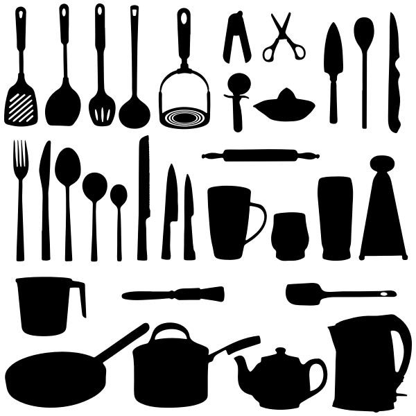 SVG Kitchen utensils silhouette