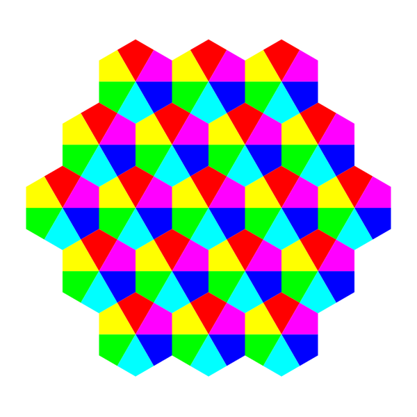 SVG kite hexagons 6 color