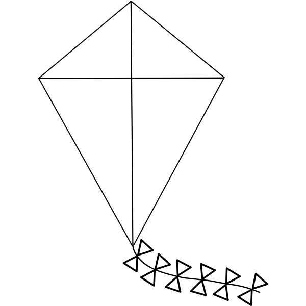 SVG Kite line art vector illustration