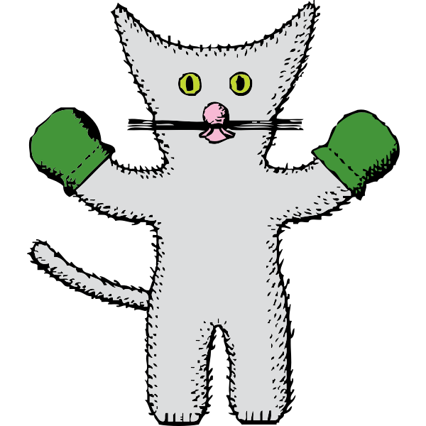 SVG kitten with mittens