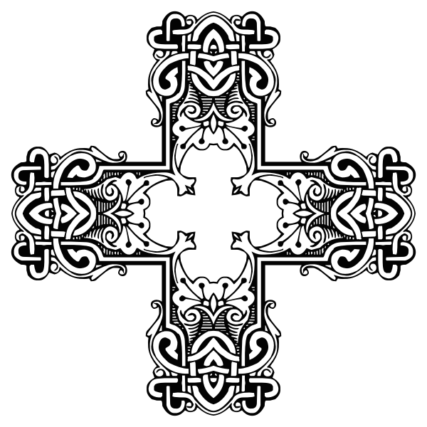 SVG Knitted botanical crucifix