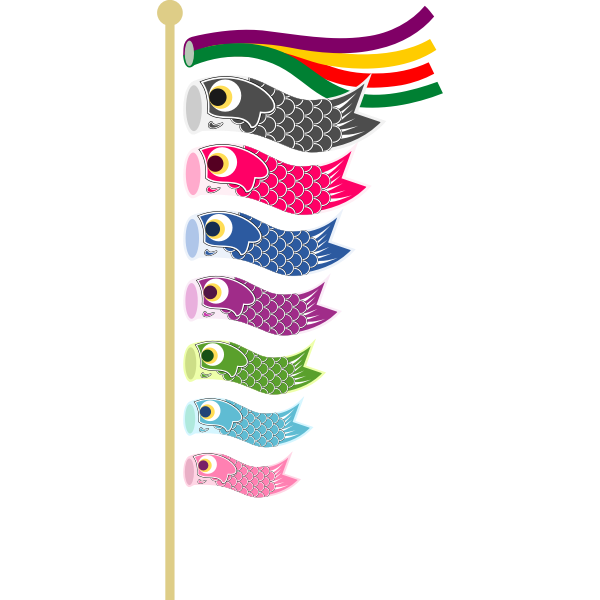 SVG Koinobori on a pole vector image