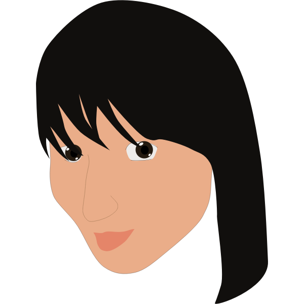 SVG Korean lady face vector image