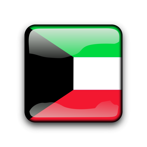 SVG Kuwait vector flag button