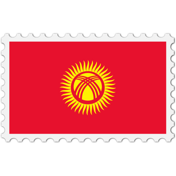 SVG Kyrgyzstan flag stamp
