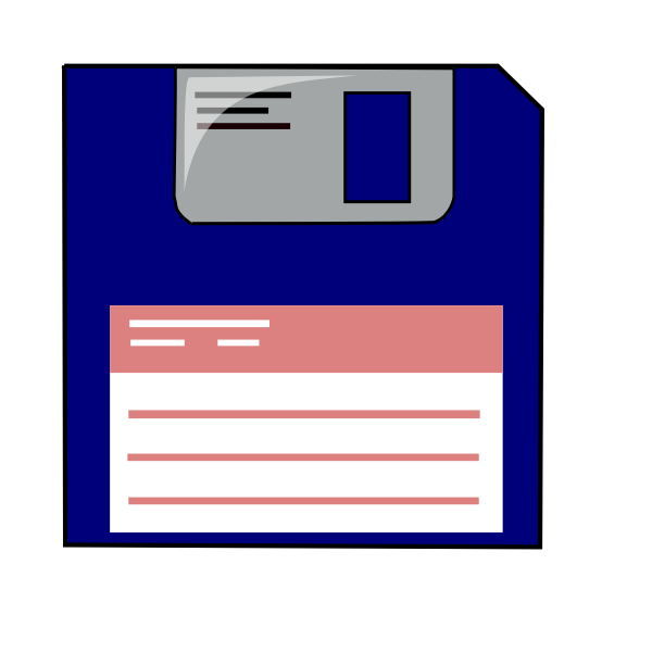 SVG Labelled blue floppy disk vector clip art