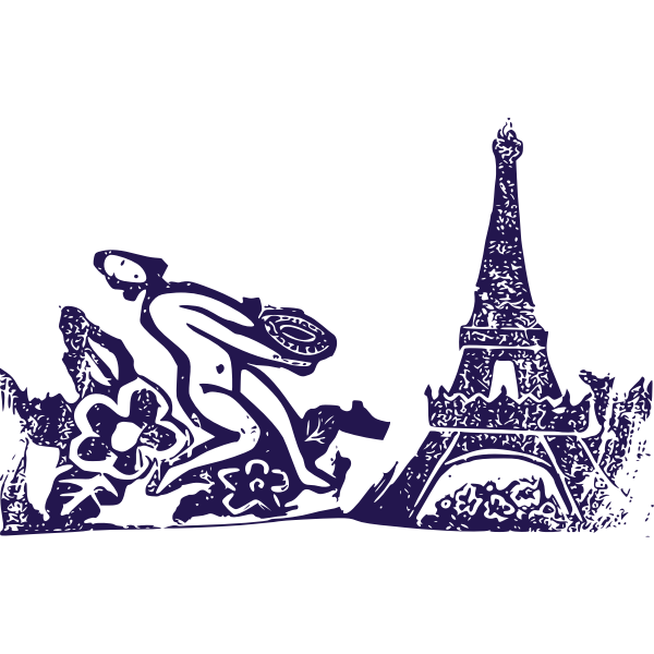 SVG Lady and Eiffel Tower