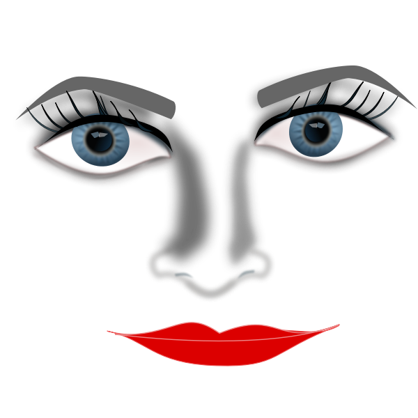 SVG Lady face zoomed in vector graphics