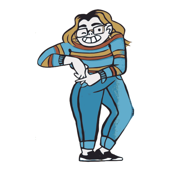 SVG Lady grin cartoon image
