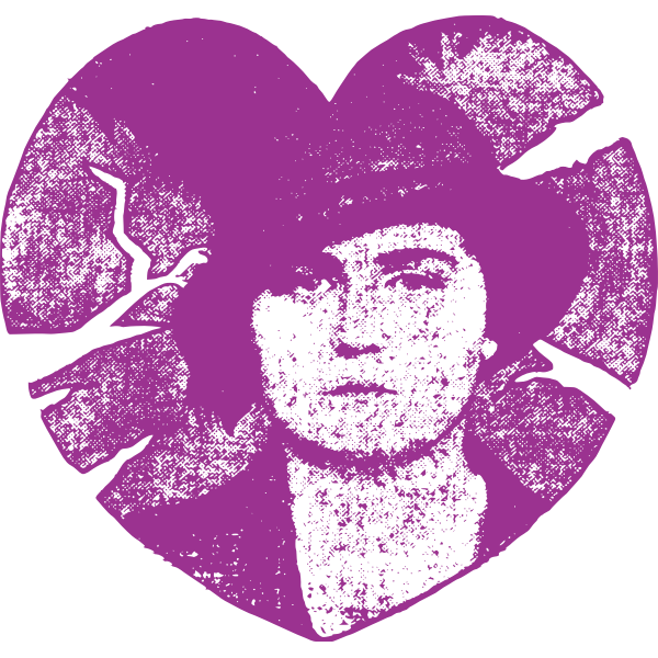 SVG Lady in broken heart frame