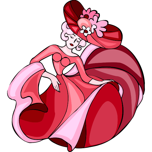 SVG Lady in red vector drawing