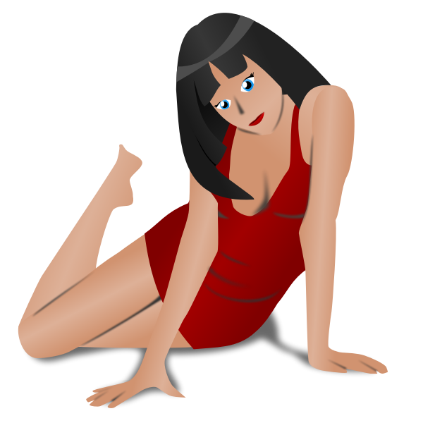 SVG Lady in red vector image
